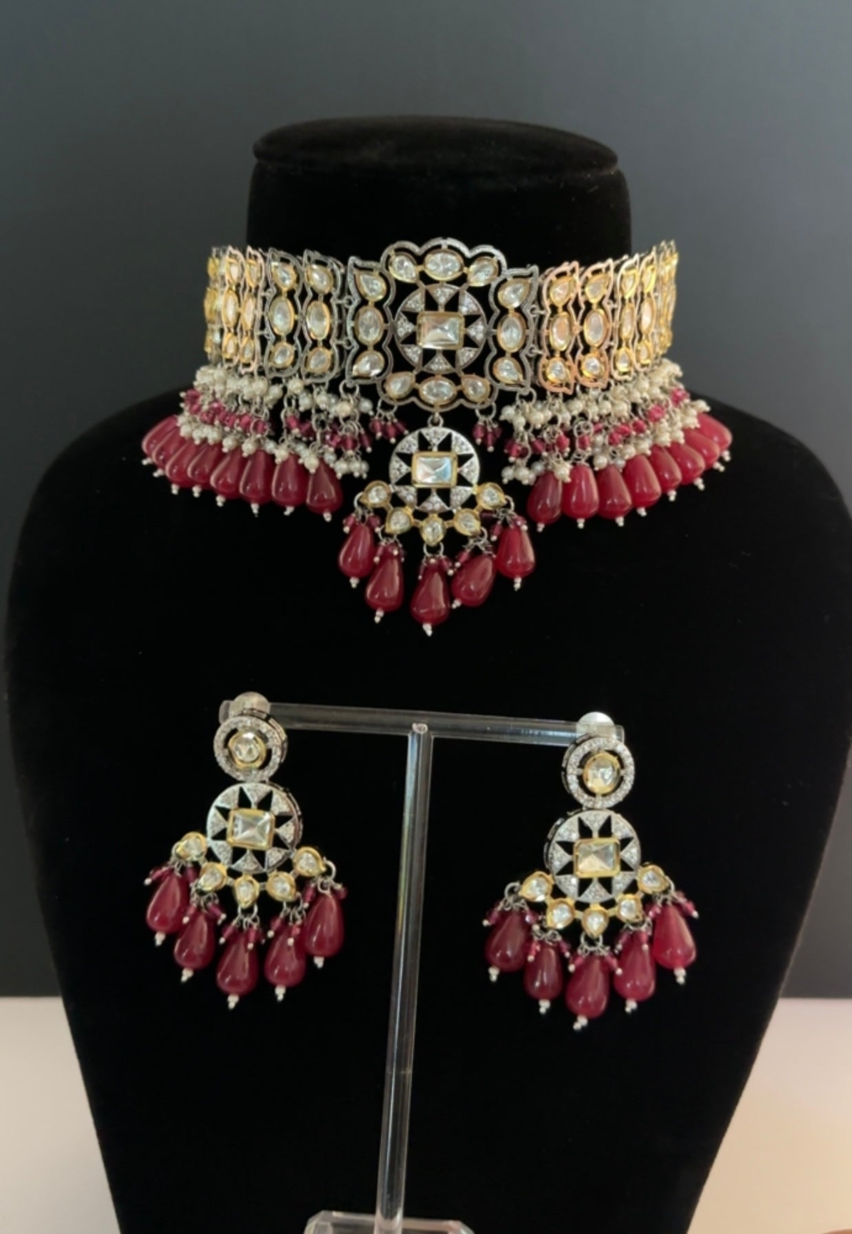 Choker set in premium Polki kundan