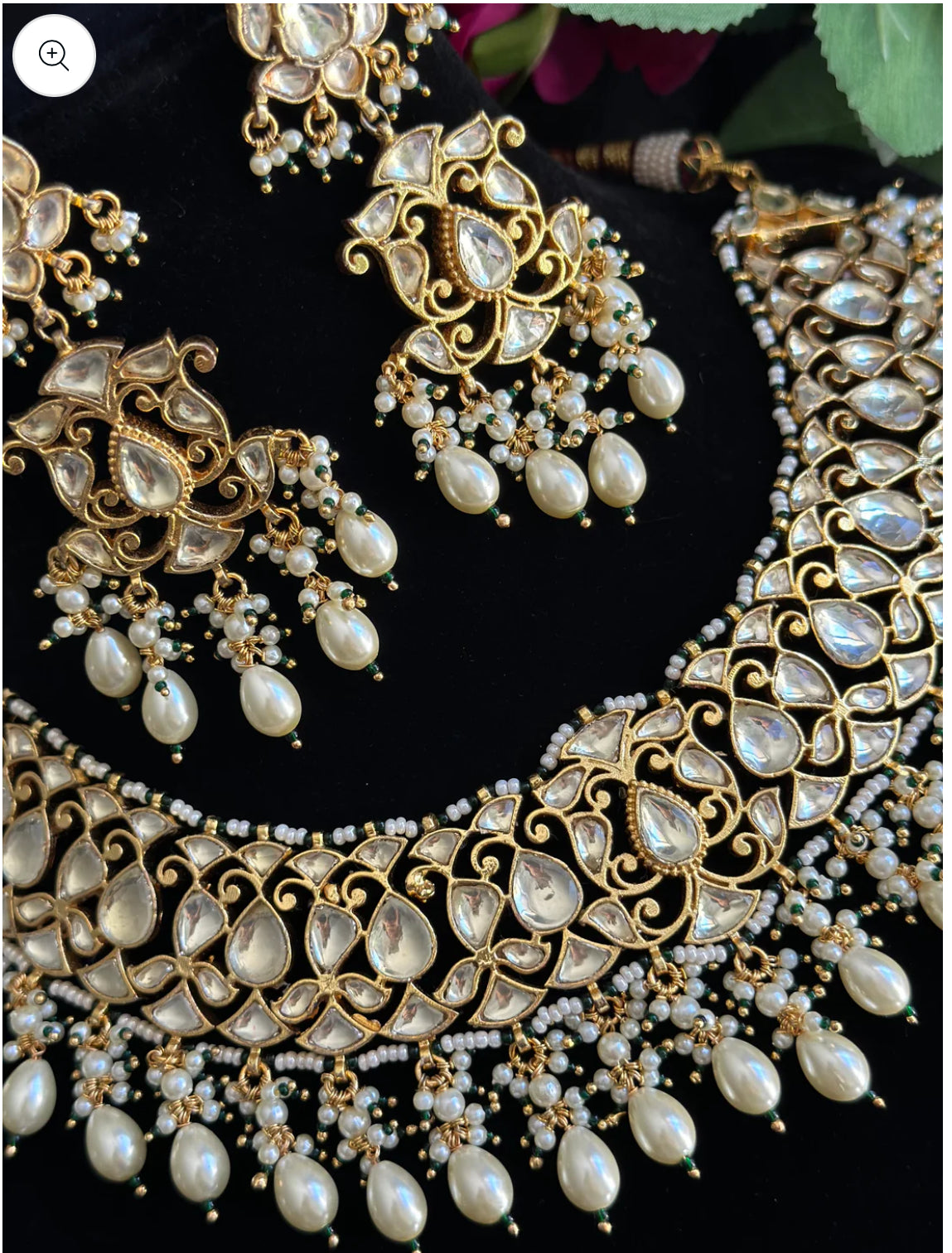 Pachi kundan necklace set