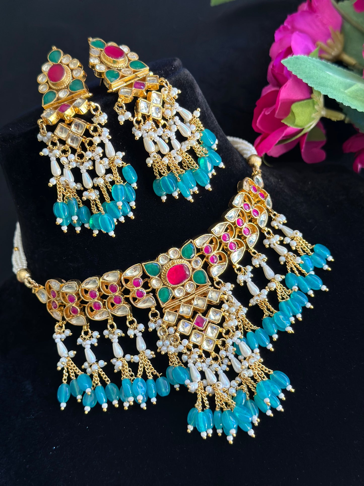 Pachi kundan choker set