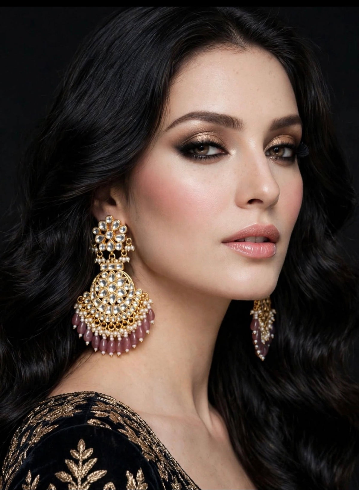 Pachi kundan earrings