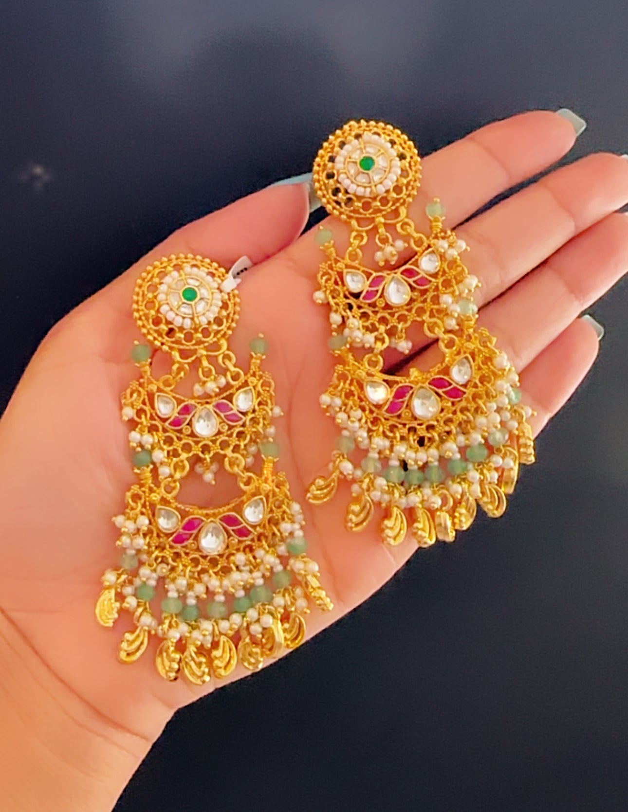 Pachi kundan earrings