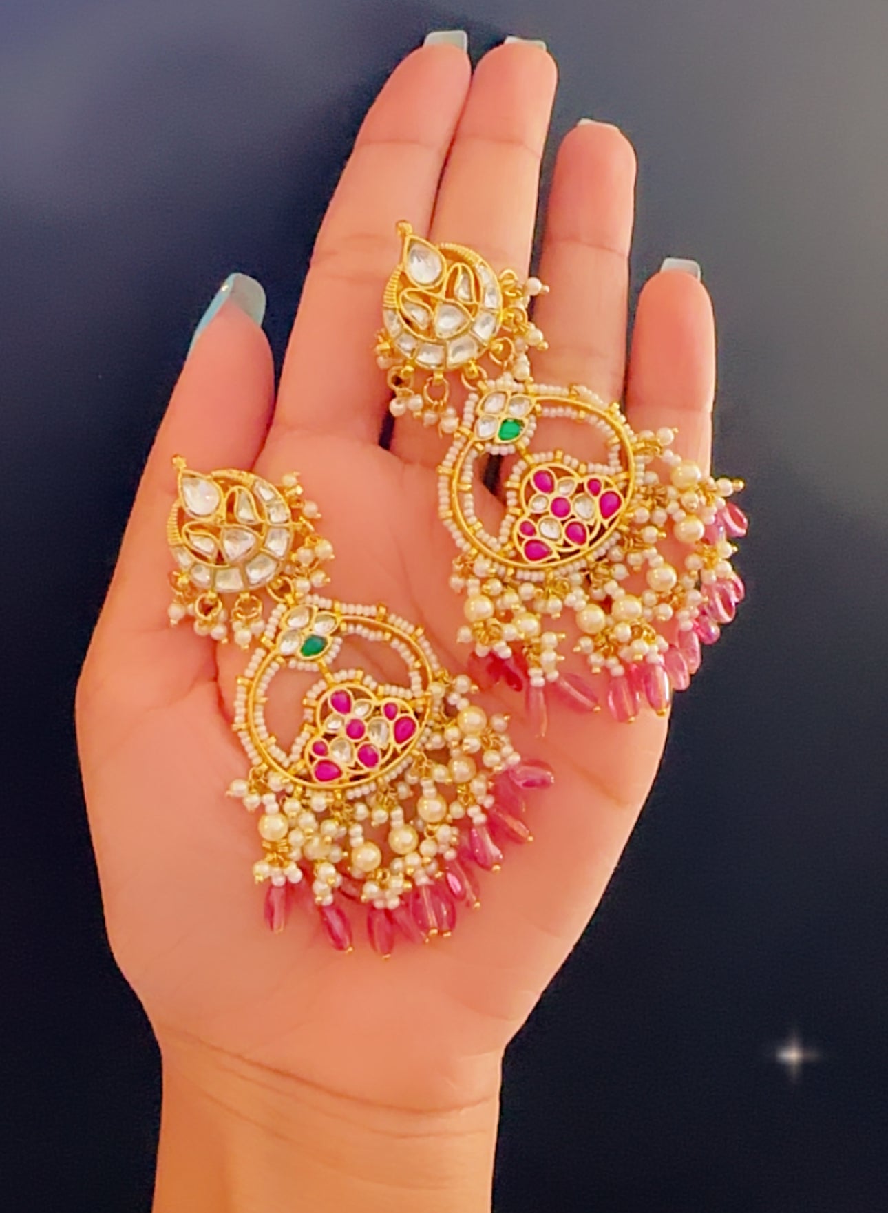 Pachi kundan earrings