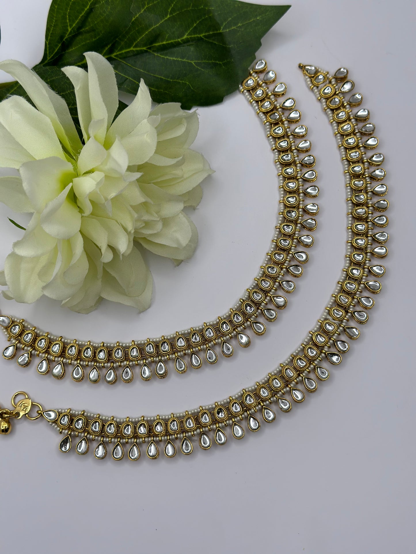 Kundan anklets