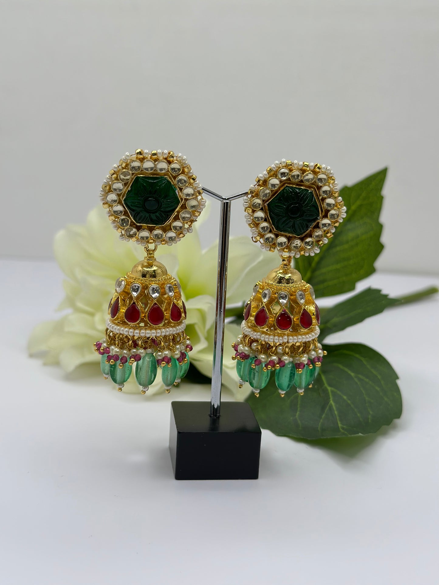 Pachi kundan jhumki