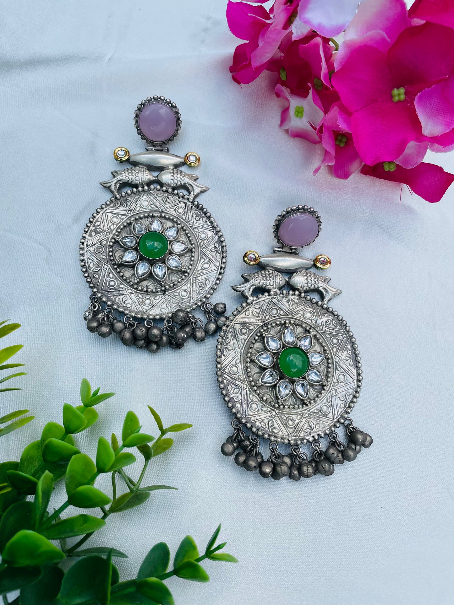 Silver look earrings