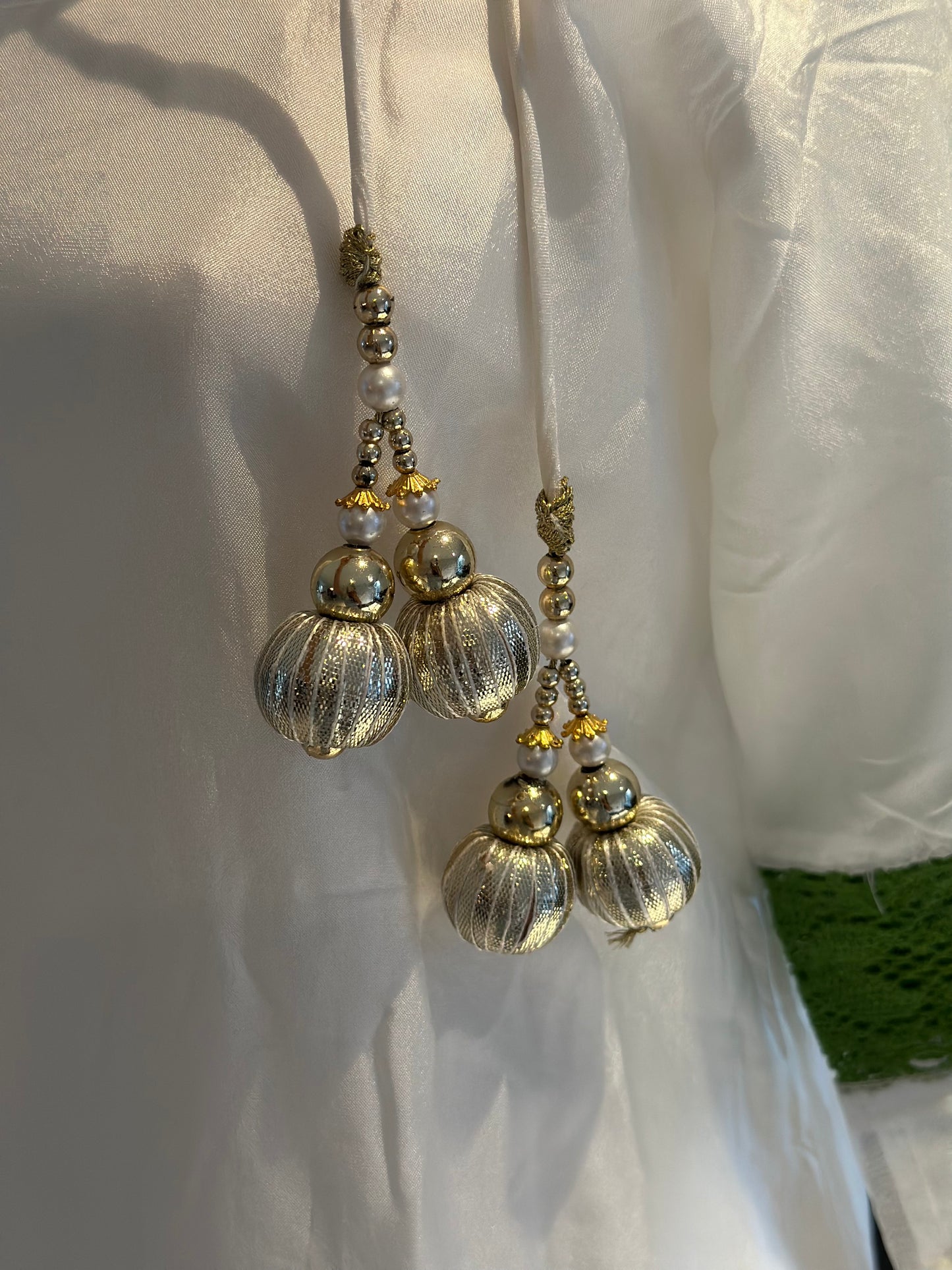 Beautiful suit in white and green colour