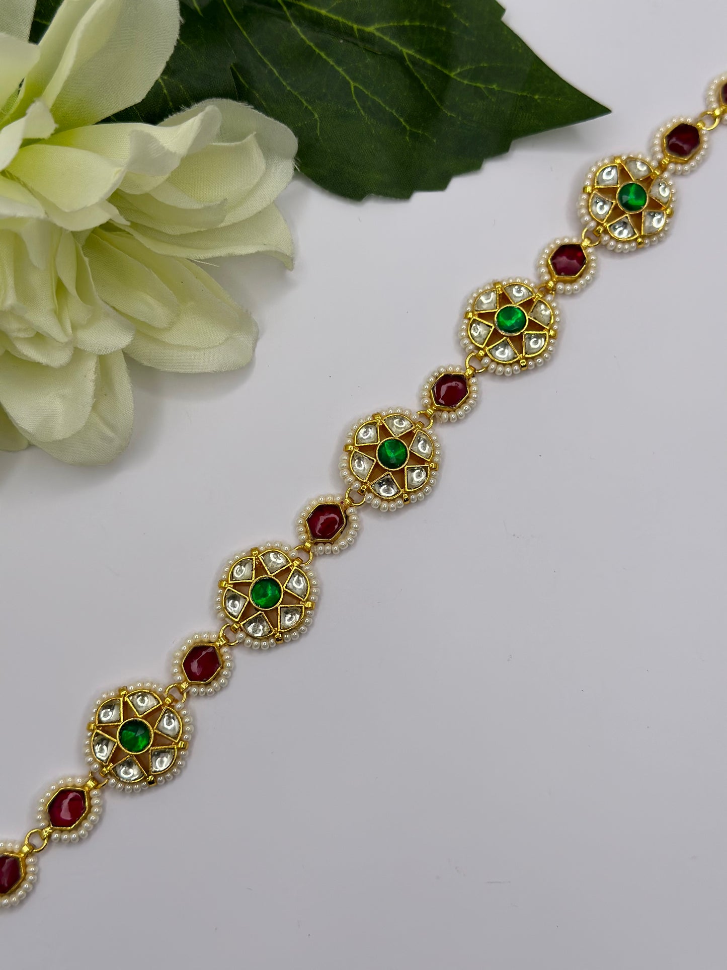 Pachi kundan sheesh phull