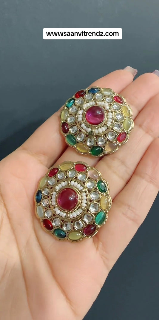 Kundan studs multi