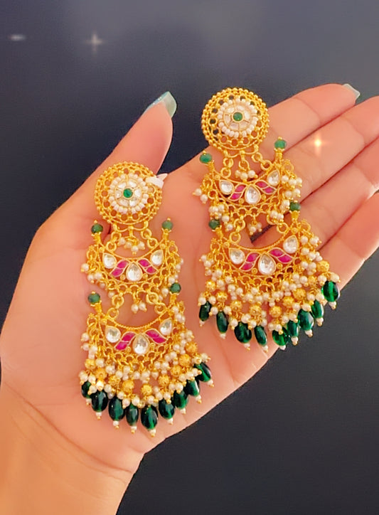 Pachi kundan earrings