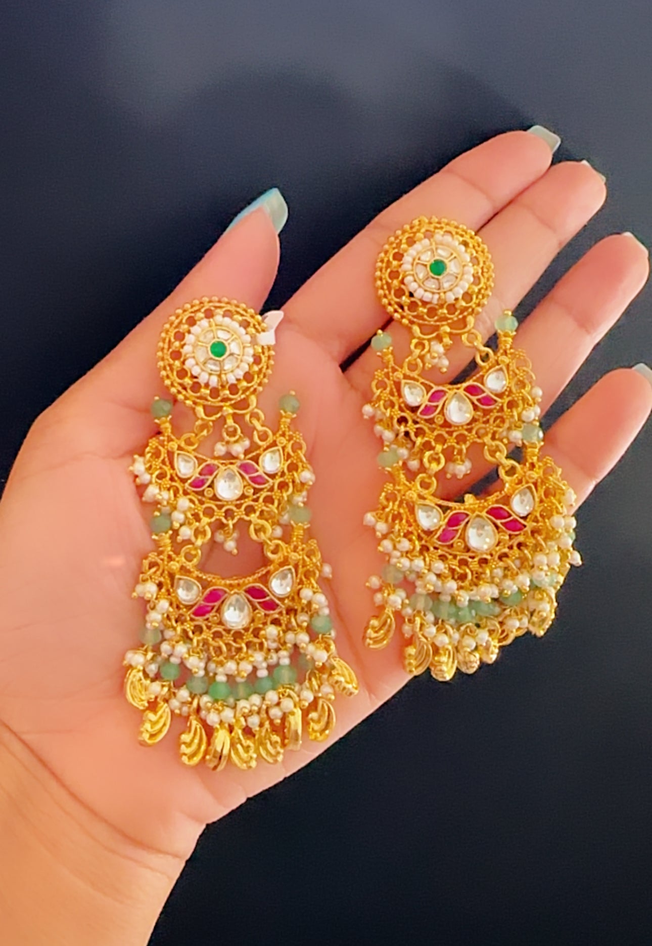 Pachi kundan earrings