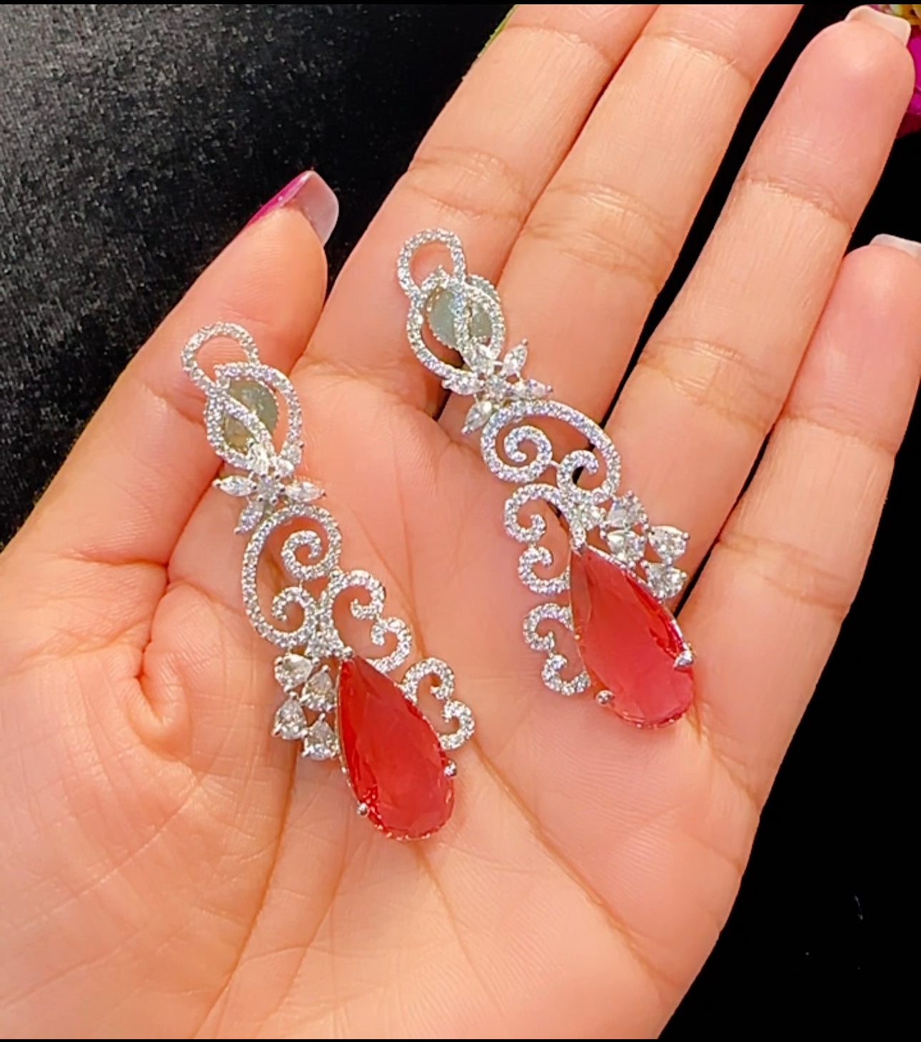 Earrings in American diamonds