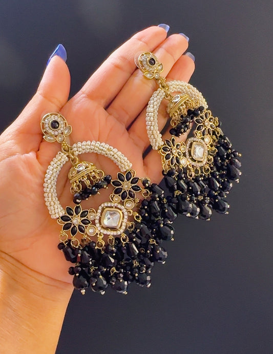 Kundan earrings Black