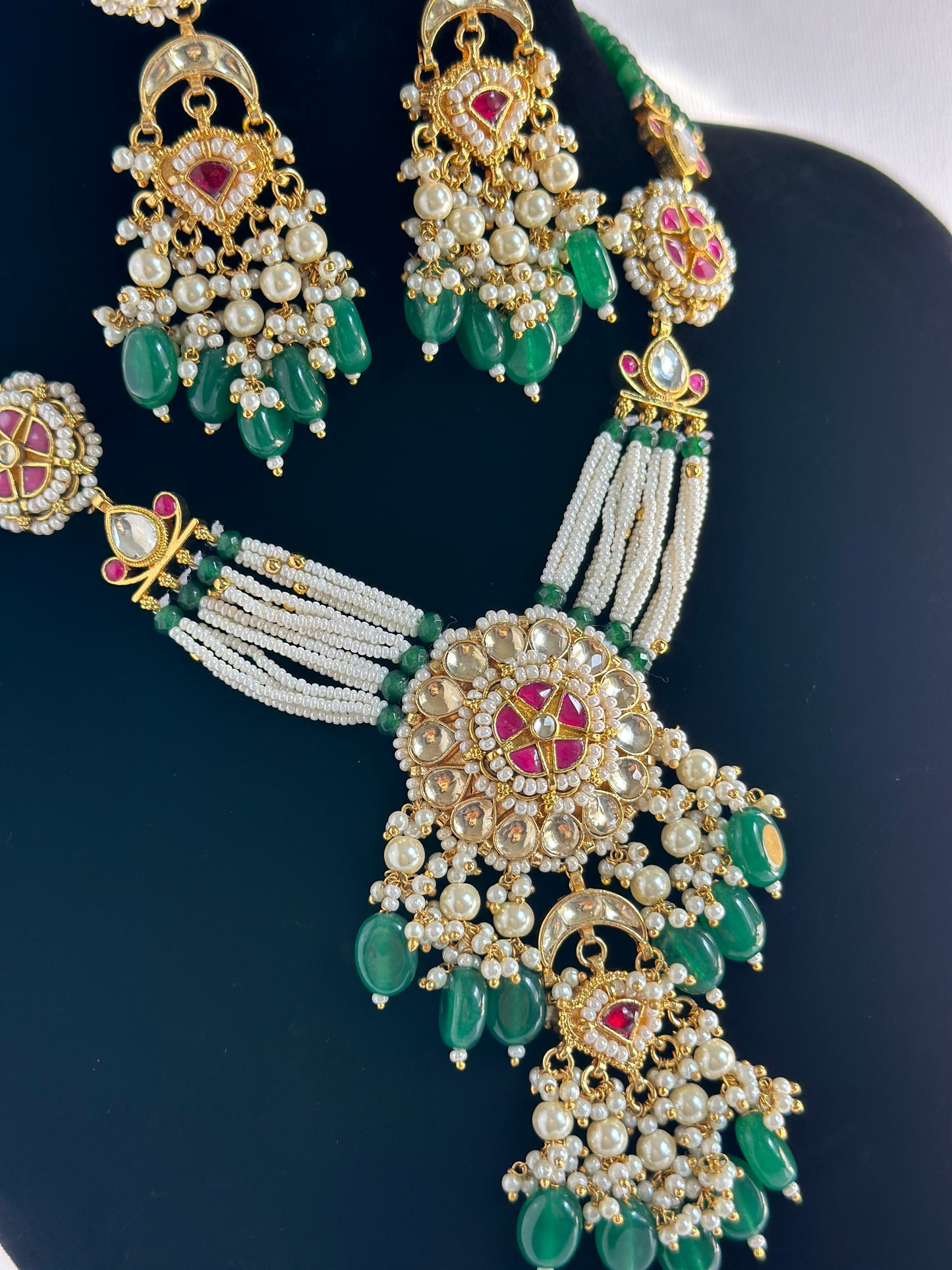 Pachi kundan necklace set