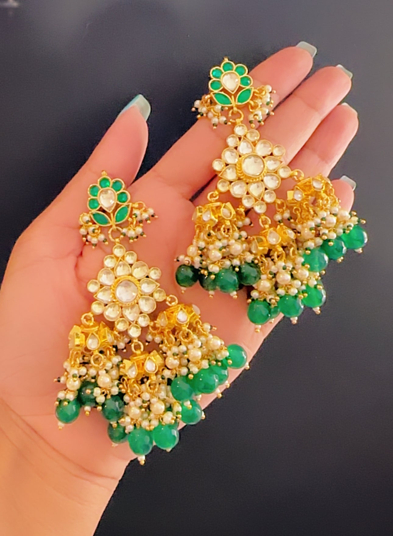 Pachi kundan earrings