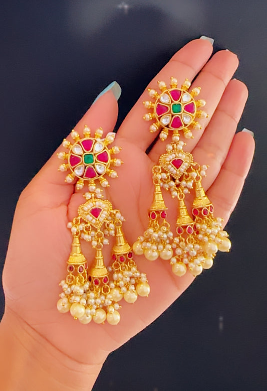 Pachi kundan earrings