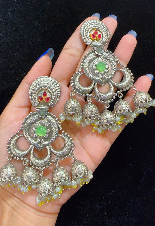 Silver replica earrings