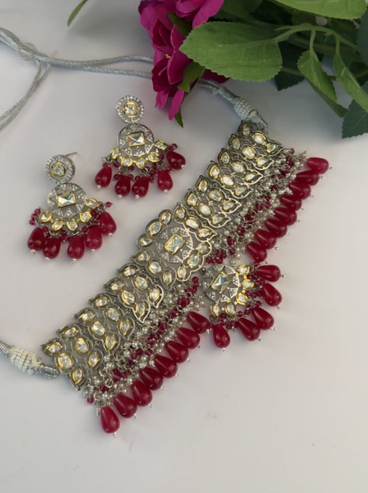 Choker set in premium Polki kundan