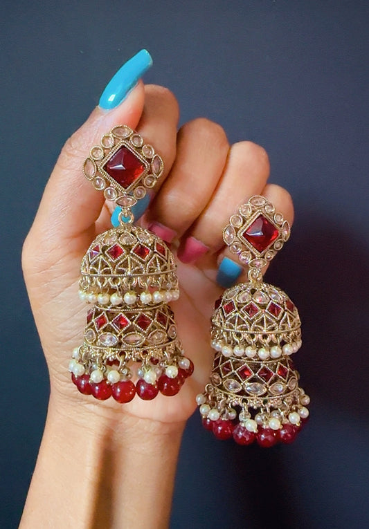 Jhumki mehroon