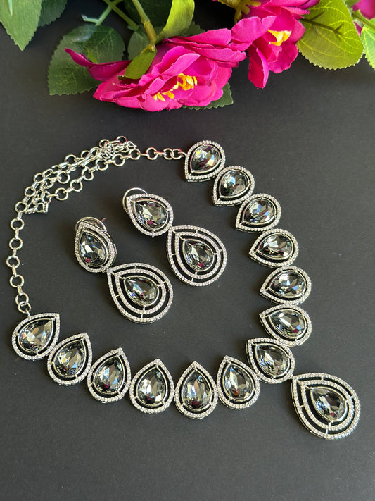 Necklace set in American diamonds