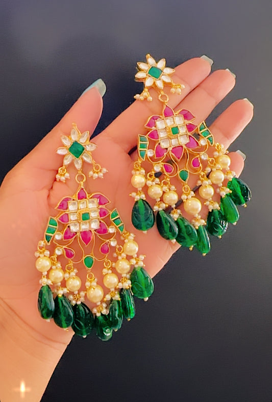 Pachi kundan earrings