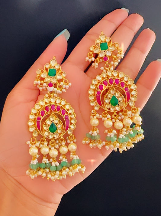 Pachi kundan earrings