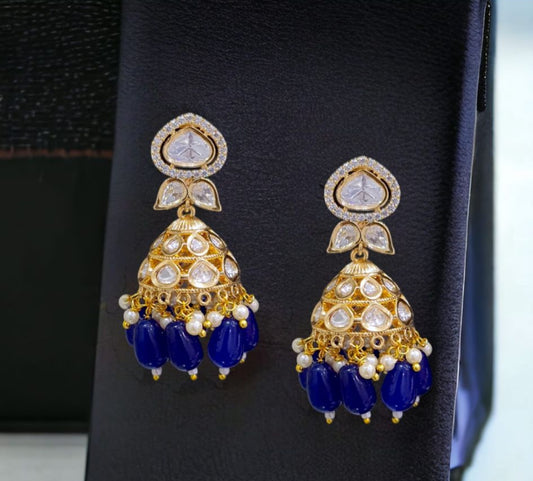 Uncut jhumki blue