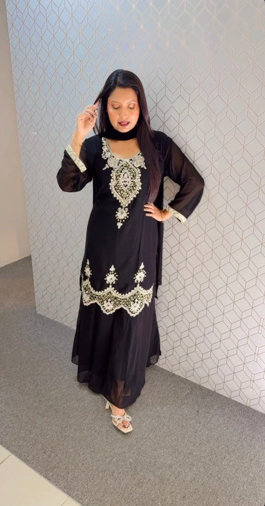 Hand work party wear suit
