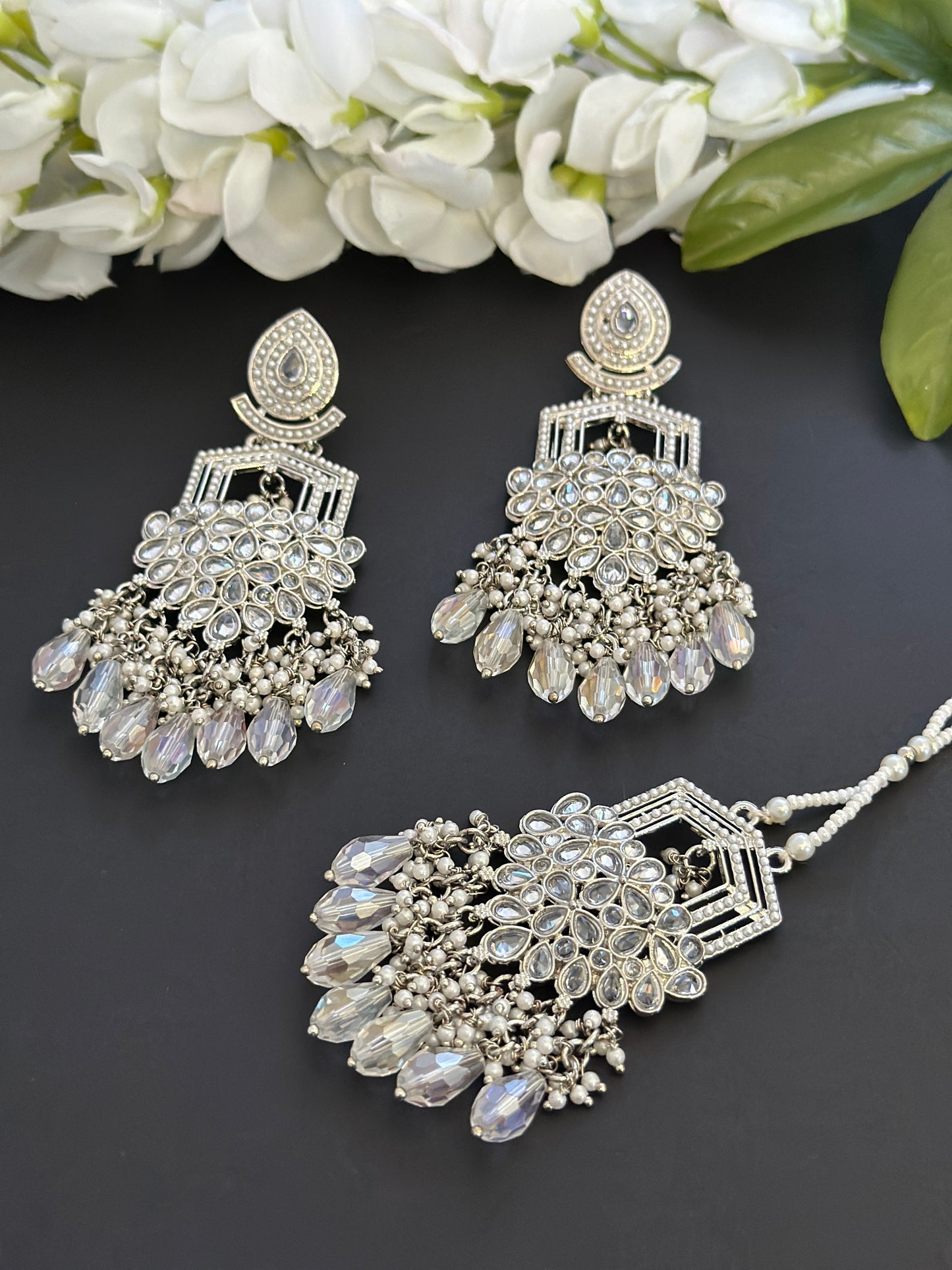 Tikka set white silver