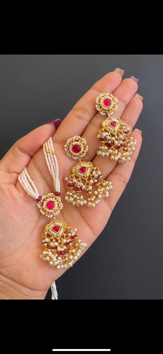 Pachi kundan pendant set