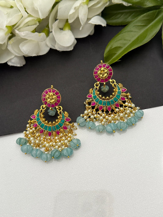Pachi kundan earrings