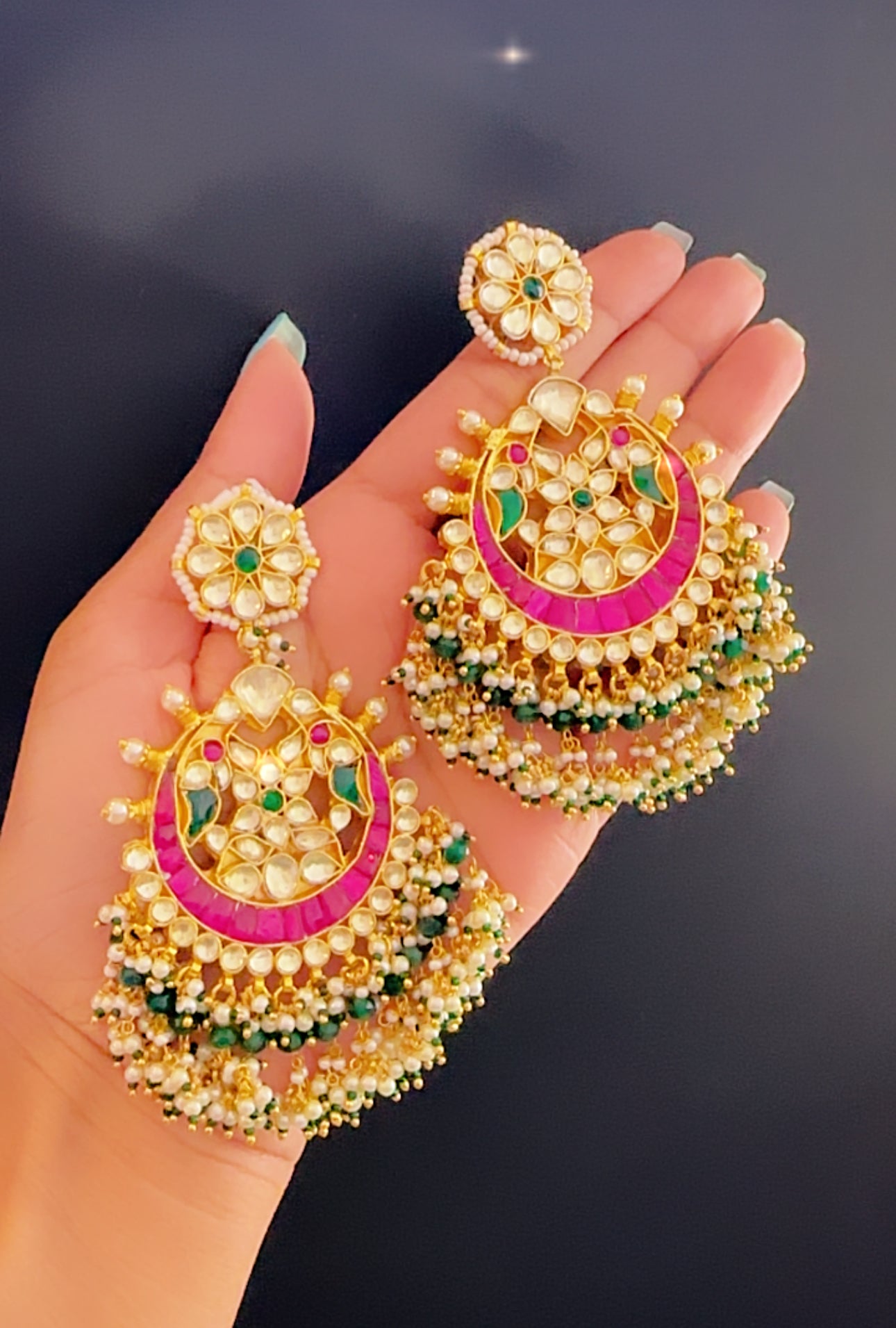 Pachi kundan earrings