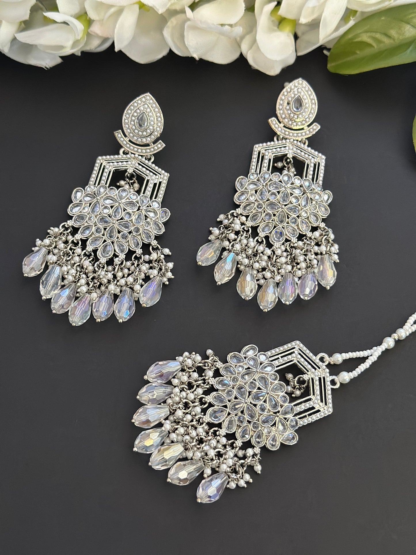 Tikka set white silver