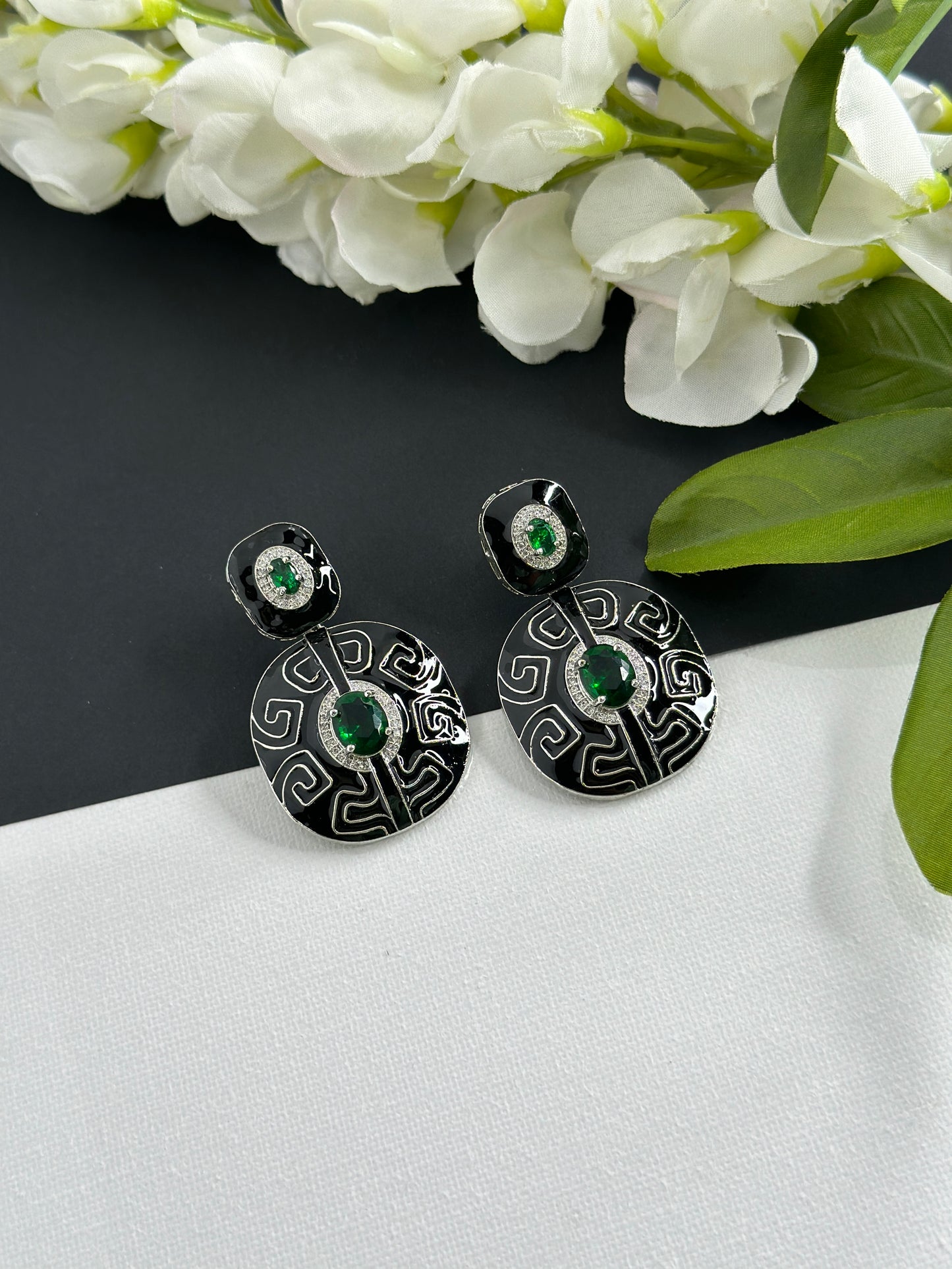 Green earrings