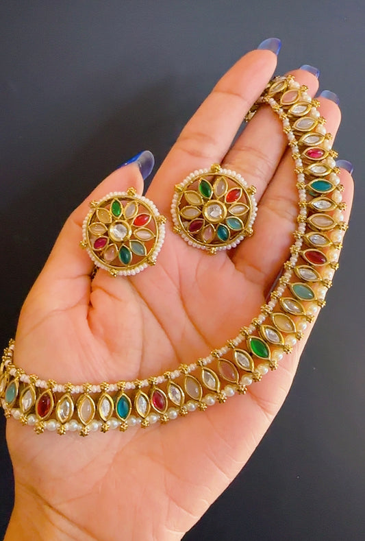 Kundan neckline Multi