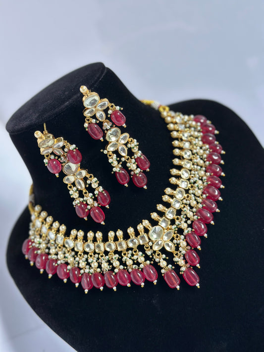 Pachi kundan necklace set