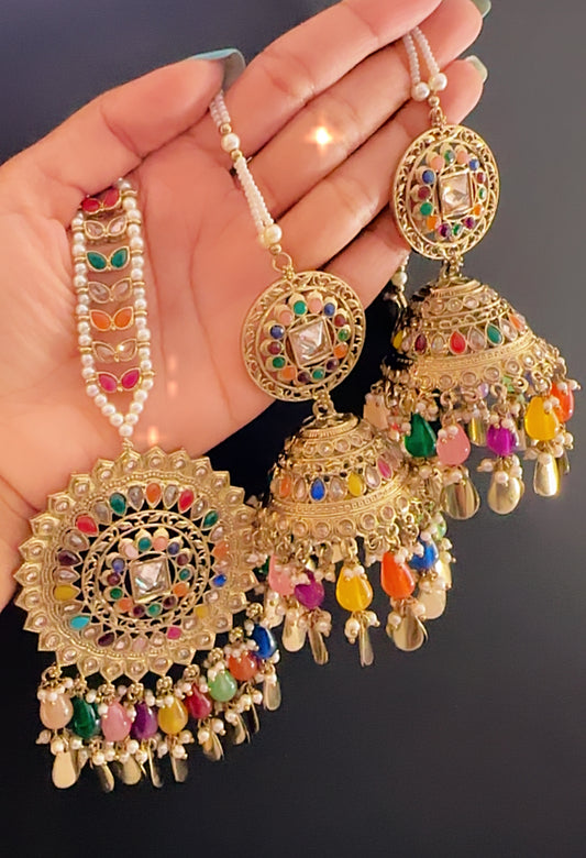 Jhumki tikka set Multi