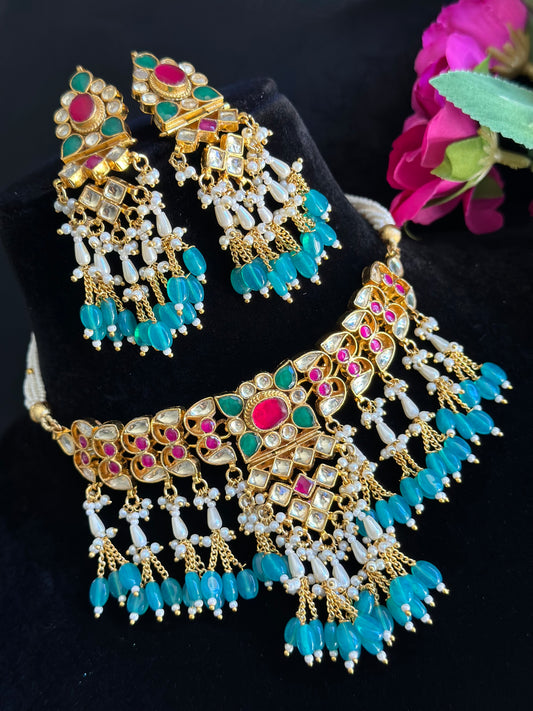 Pachi kundan choker set