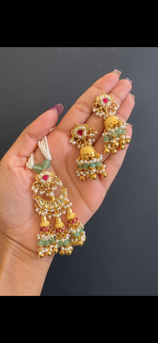 Pachi kundan pendant set