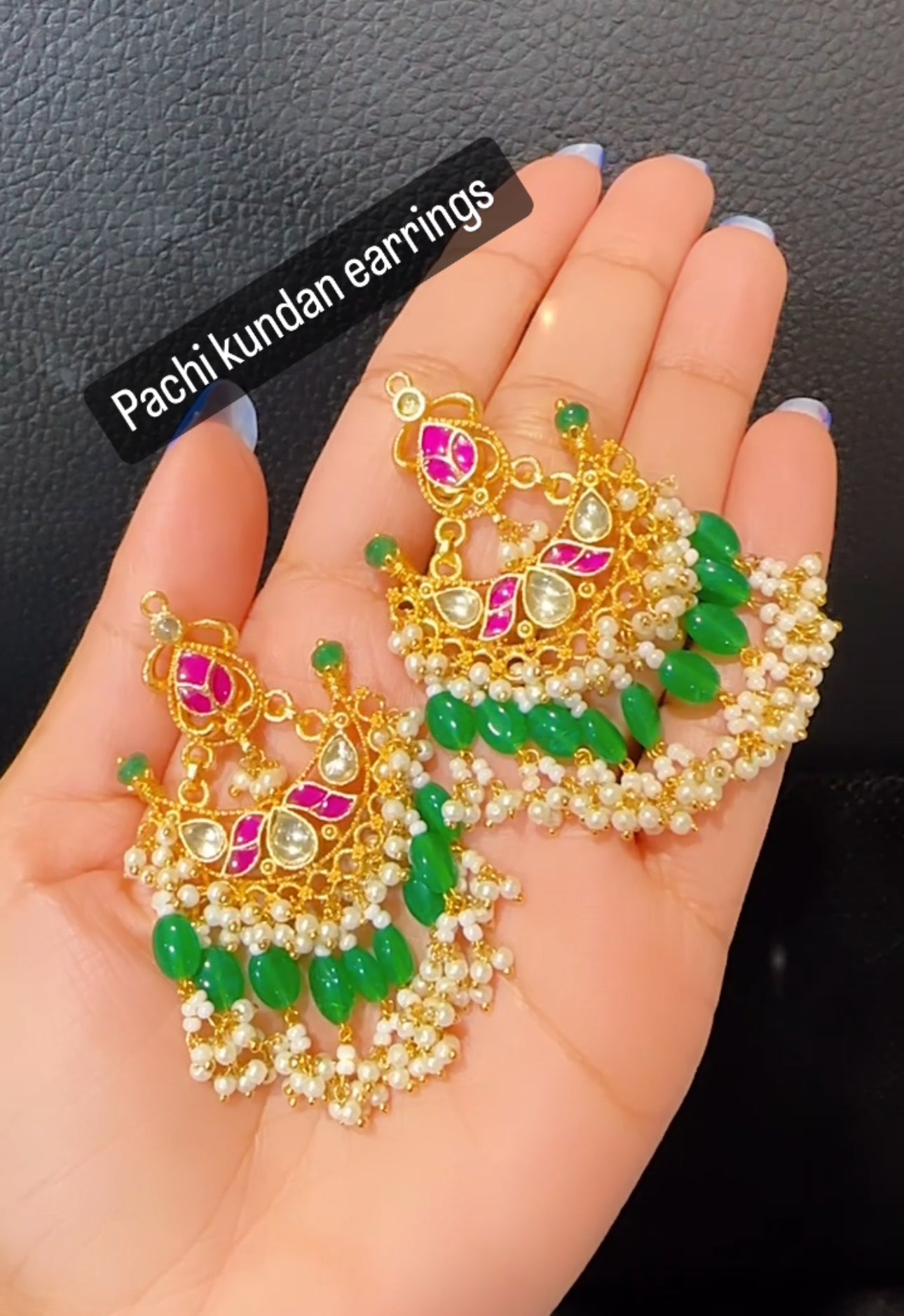 Pachi kundan earrings