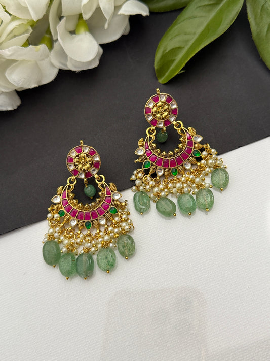 Pachi kundan earrings