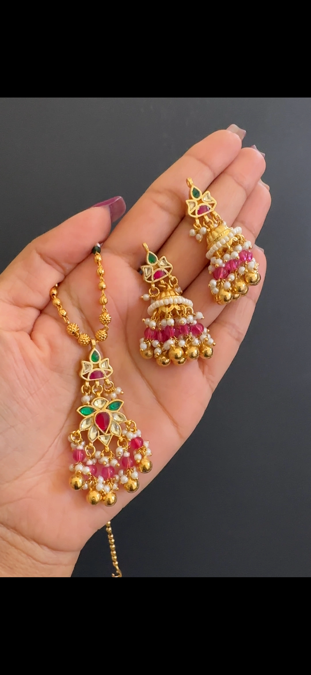 Pachi kundan pendant set