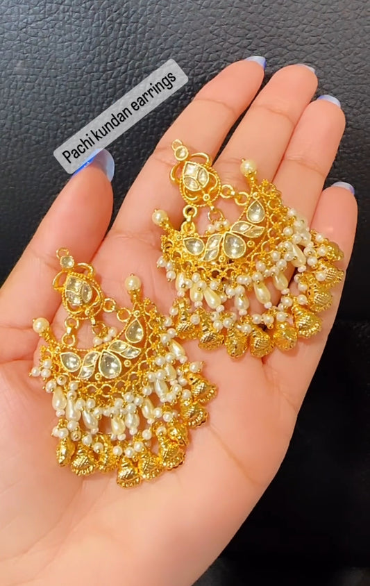 Pachi kundan earrings