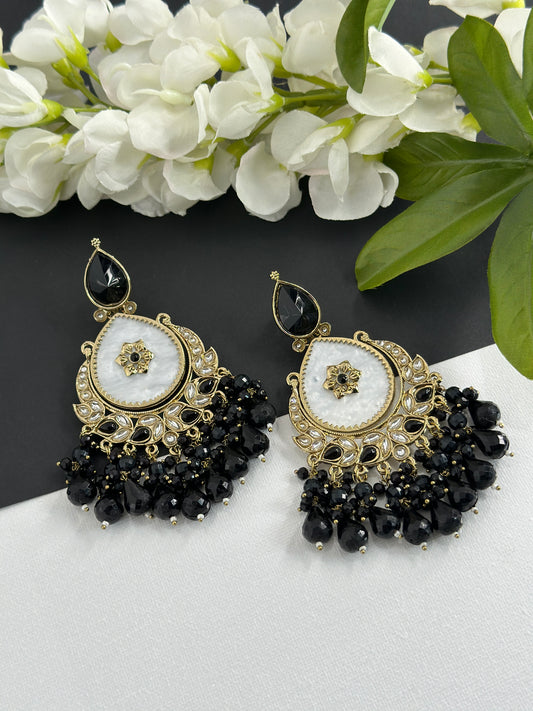 Kundan earrings Black