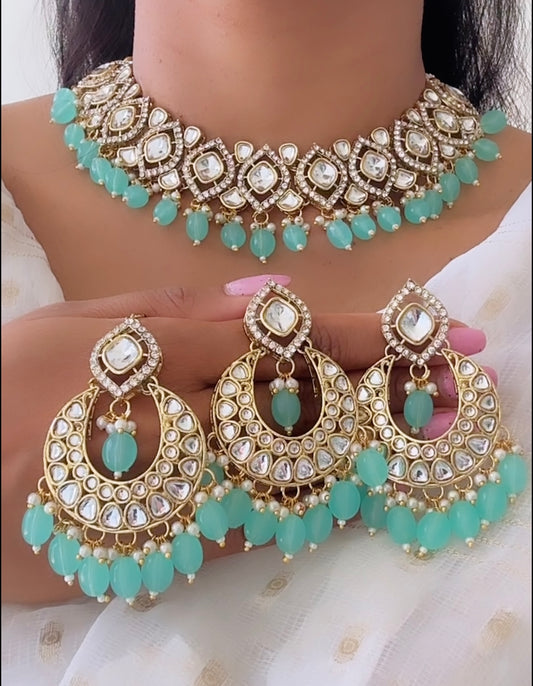 Necklace set pastel blue