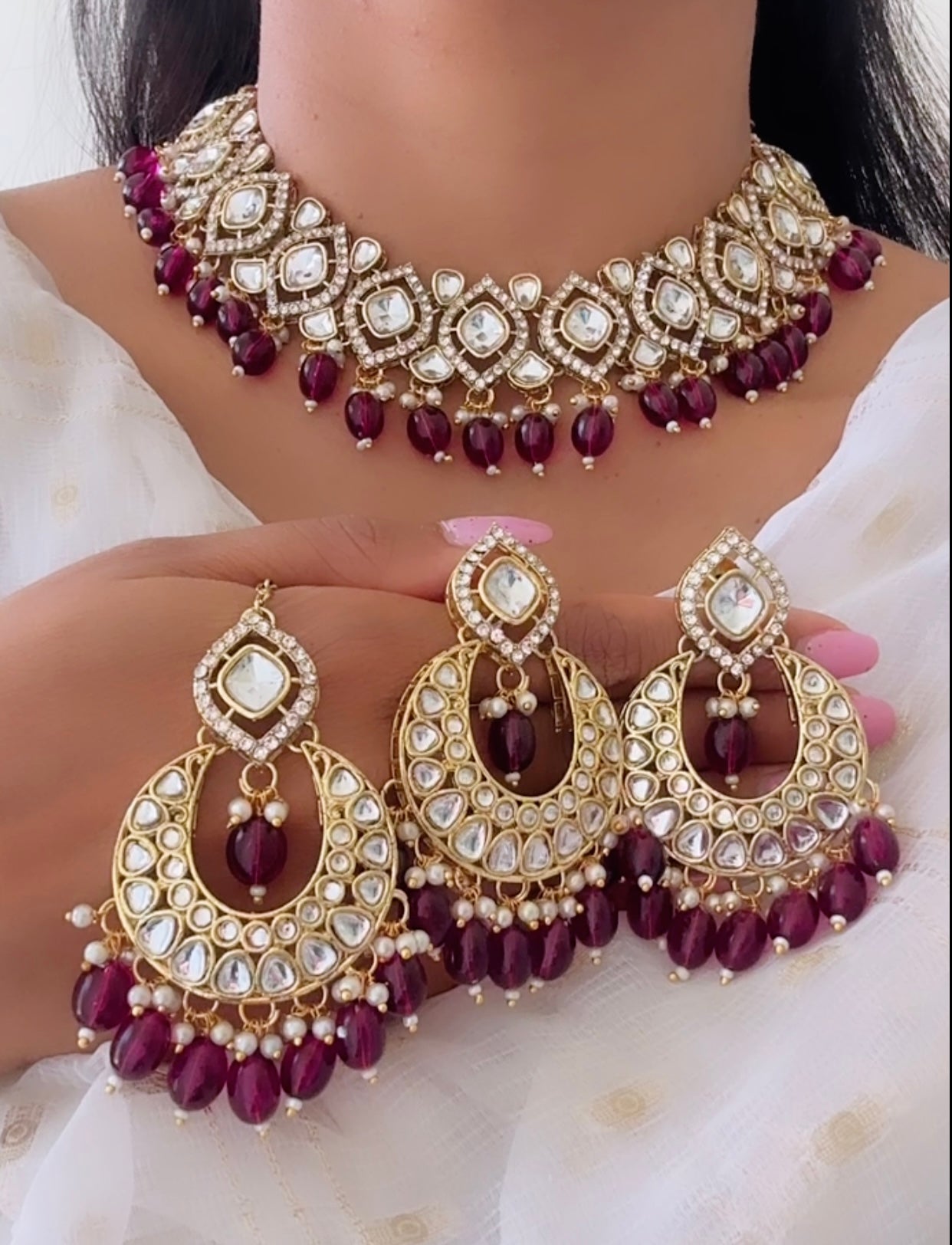 Kundan set wine