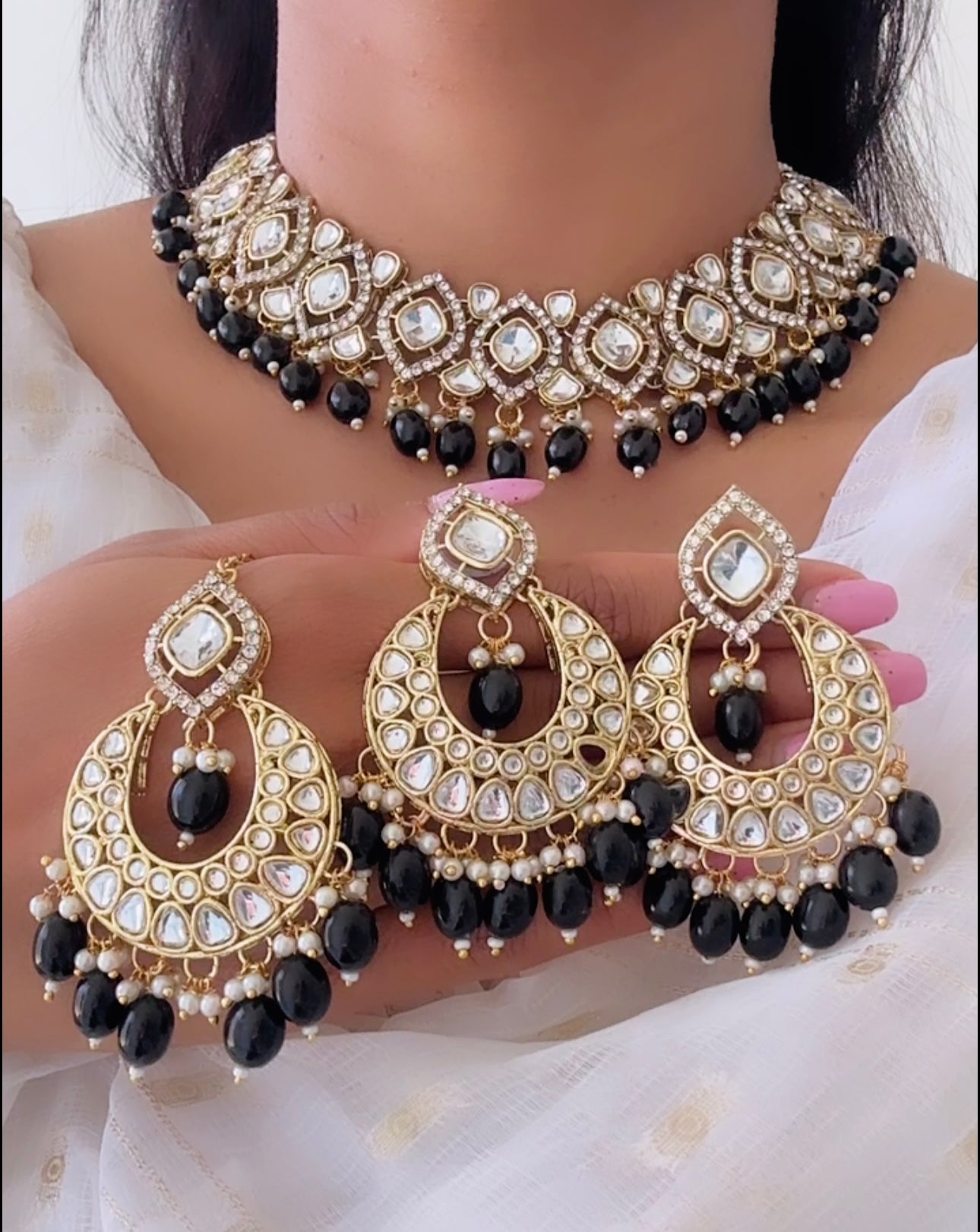 Kundan set black