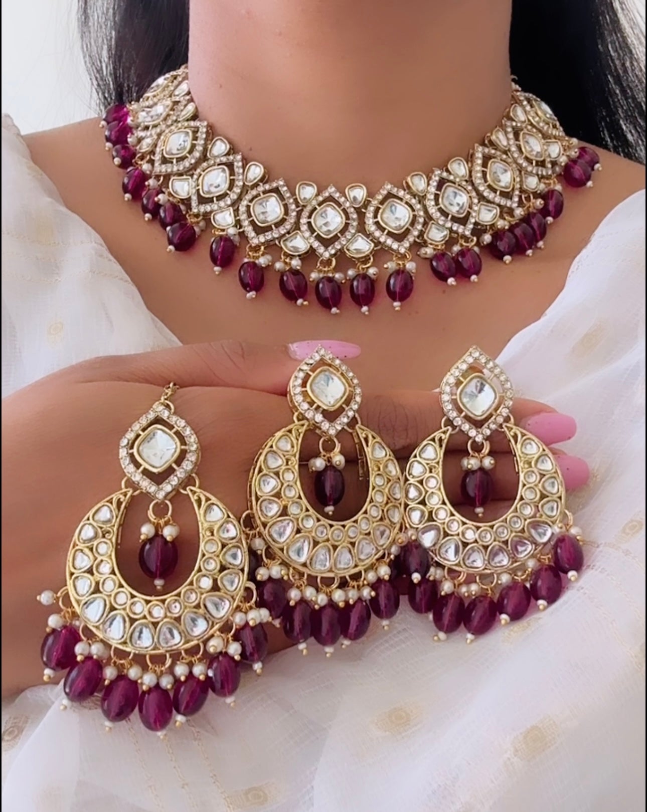 Kundan set wine