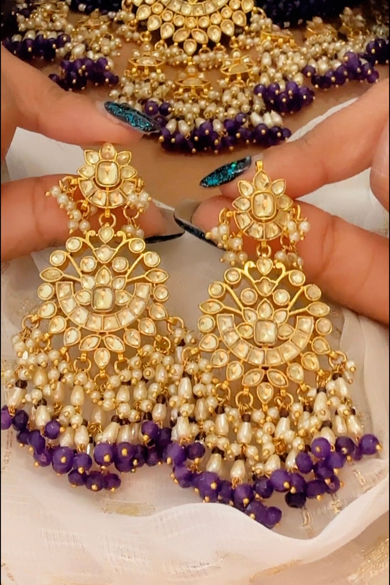 Pachi kundan necklace