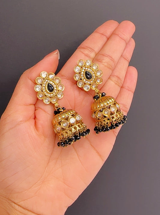 Kundan jhumki black