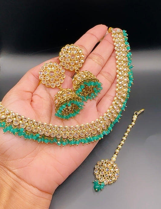 Rama green necklace set